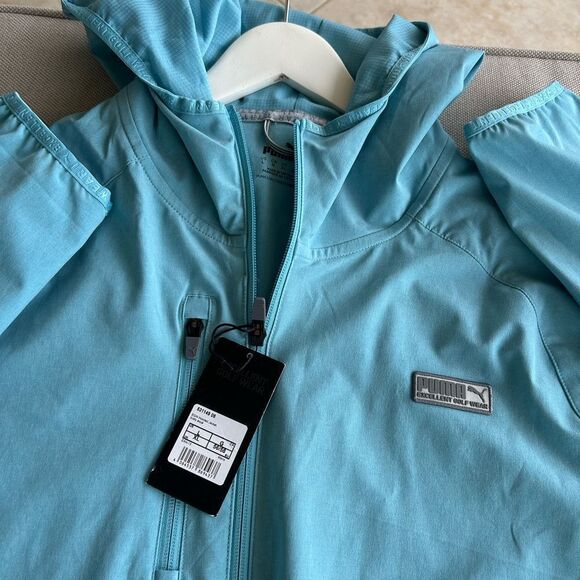 Men’sPUMA golf jacketBlue Hooded Jacket new w tags - Picture 2 of 13